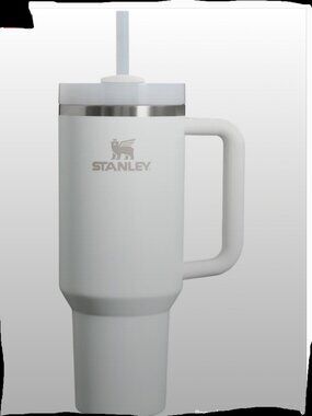 Stanley 40 oz Black & Cream Tumbler NEW Handle & Straw  No Box